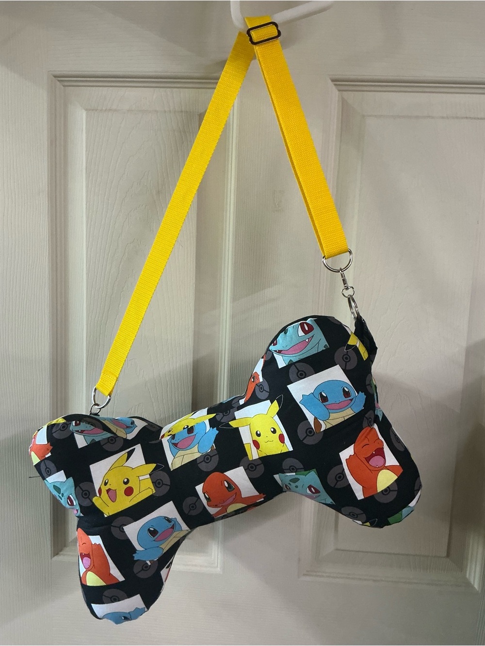 Pokemon  Bone shape neck pillow with removable Yellow Strap